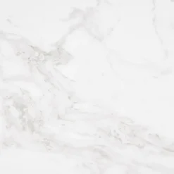 Table à diner 'MARKINA' en céramique blanche avec pied central en x blanc