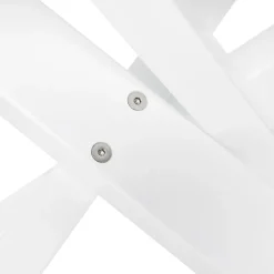 Table à diner 'MARKINA' en céramique blanche avec pied central en x blanc