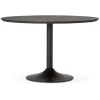 Table à diner ou de bureau ronde 'CHEF' en bois noir finition Frêne