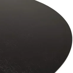 Table à diner ou de bureau ronde 'CHEF' en bois noir finition Frêne