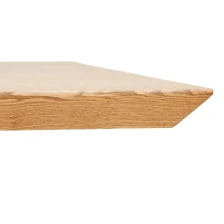 Table à diner 'WALABY' en bois finition naturelle avec pied central en x blanc