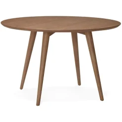 Table à dîner ronde 'SWEDY' en bois Noyer style scandinave