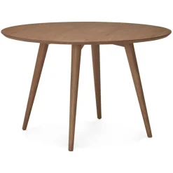 Table à dîner ronde 'SWEDY' en bois Noyer style scandinave
