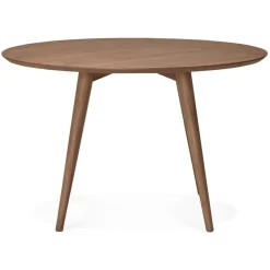 Table à dîner ronde 'SWEDY' en bois Noyer style scandinave