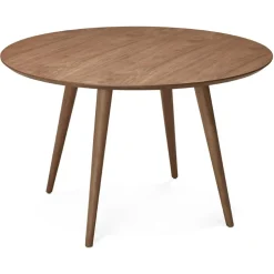 Table à dîner ronde 'SWEDY' en bois Noyer style scandinave