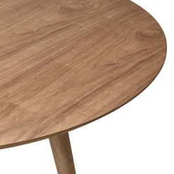Table à dîner ronde 'SWEDY' en bois Noyer style scandinave