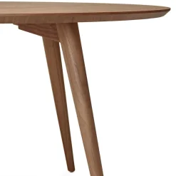 Table à dîner ronde 'SWEDY' en bois Noyer style scandinave