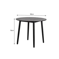 Table à manger 4 personnes ronde en bois Marron