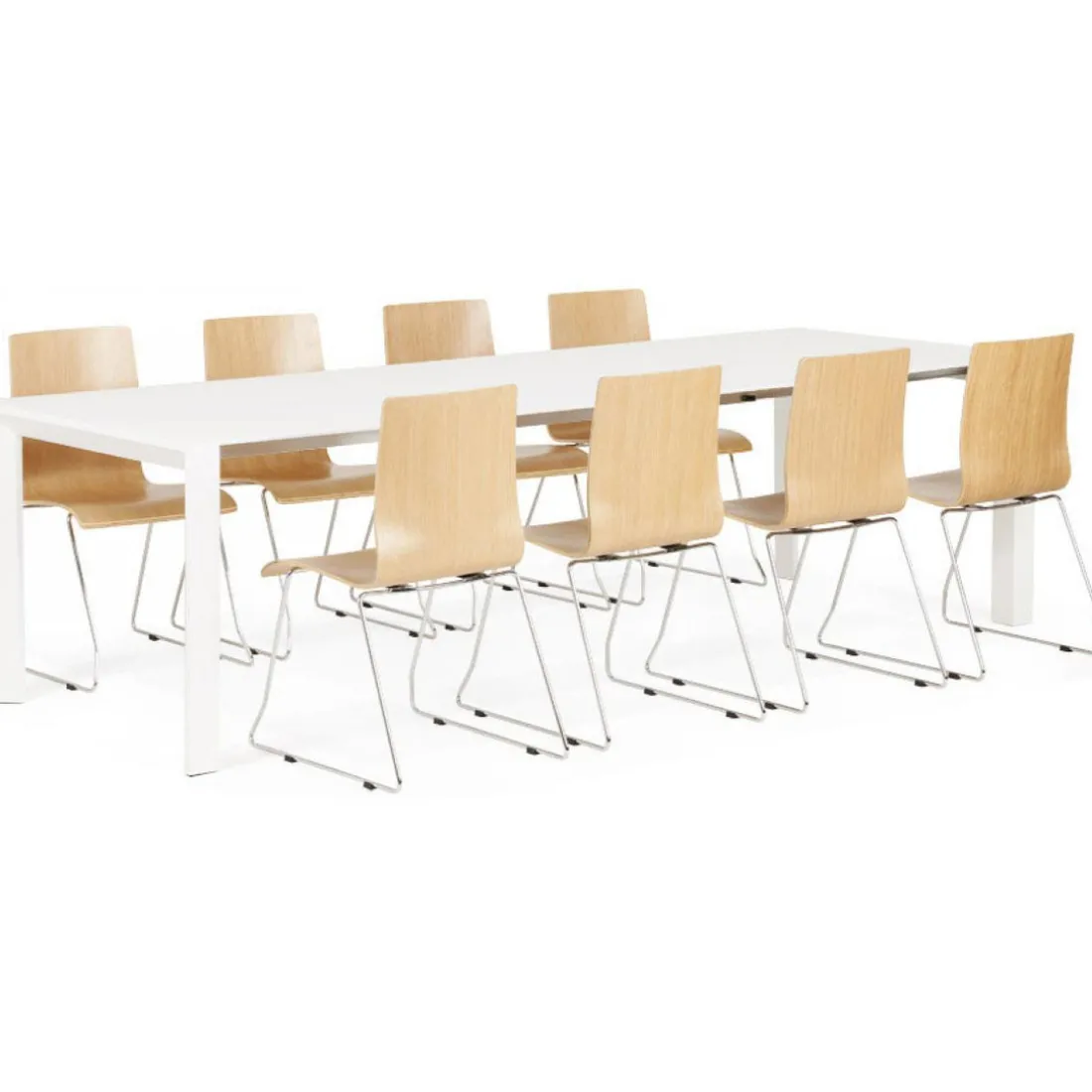 Table à Manger blanche 2 rallonges KIMMIE