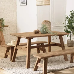 Table à manger bois Pin recyclé