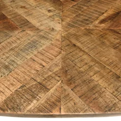 Table à manger bords concaves en bois et pieds métal KIARA