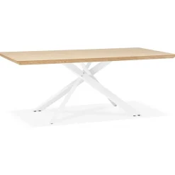 Table à Manger Couleur Naturel Métal Blanc ROYALTY