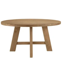Table à manger de jardin ronde teck recyclé KALLY