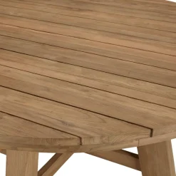 Table à manger de jardin ronde teck recyclé KALLY