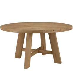 Table à manger de jardin ronde teck recyclé KALLY