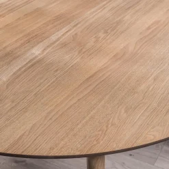 Table à Manger Design Ronde Scandinave Bois TRADITION 6P-MARRON