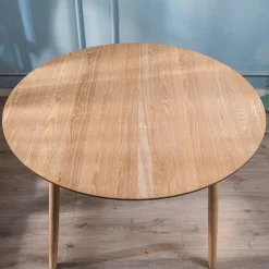 Table à Manger Design Ronde Scandinave Bois TRADITION 6P-MARRON