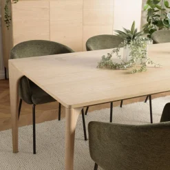 Table à manger extensible naturelle pieds en chêne massif MAXENCE
