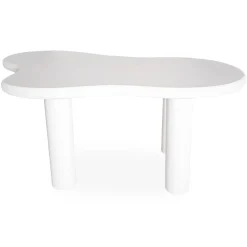 Table à manger forme nuage asymétrique VALDO Blanc minéral texturé