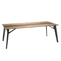 Table À Manger MADISON Bois Teck Recyclé Métal Et Pieds Métal 100 X 45 Cm