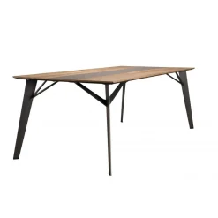 Table À Manger MADISON Bois Teck Recyclé Métal Et Pieds Métal 100 X 45 Cm