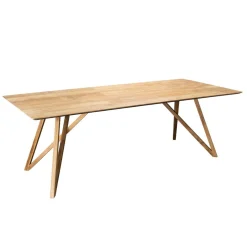Table À Manger MAXENCE 220X100Cm Bois Teck Recyclé Pieds Croisés Teck