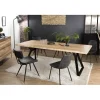 Table À Manger MAXENCE 230X100Cm Bois Chêne Pieds Métal