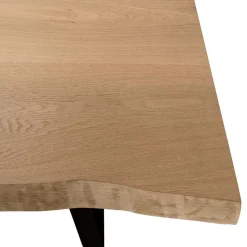Table À Manger MAXENCE 230X100Cm Bois Chêne Pieds Métal