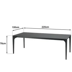 Table à manger noire pieds en chêne massif MAXENCE