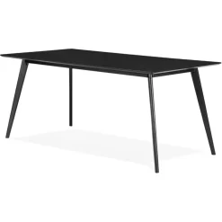 Table à manger ou bureau design 'BARISTA' en bois noir