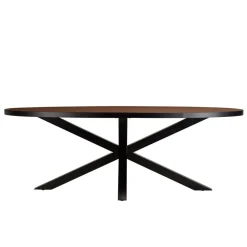 Table à manger ovale couleur rouille et effet pierre BASILE