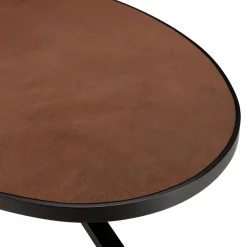 Table à manger ovale couleur rouille et effet pierre BASILE