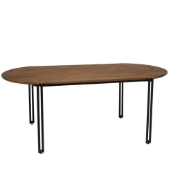 Table à manger ovale 200x105cm plateau bois de teck recyclé