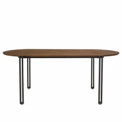 Table à manger ovale 200x105cm plateau bois de teck recyclé