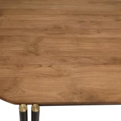 Table à manger ovale 200x105cm plateau bois de teck recyclé