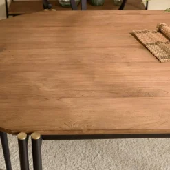 Table à manger ovale 200x105cm plateau bois de teck recyclé