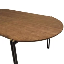 Table à manger ovale 200x105cm plateau bois de teck recyclé