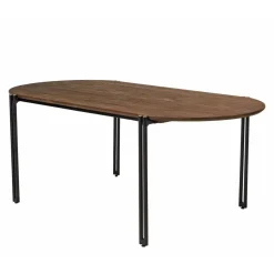 Table à manger ovale 200x105cm plateau bois de teck recyclé