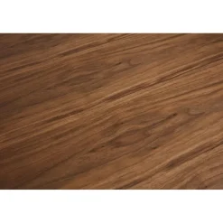 Table à Manger Piétement en Métal Blanc POTZ Marron foncé