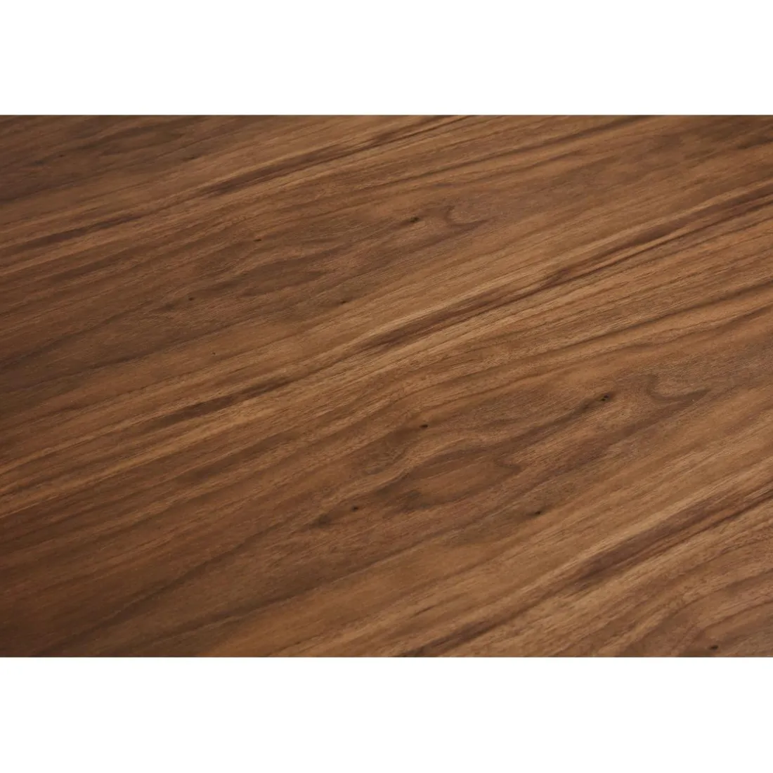 Table à Manger Piétement en Métal Blanc POTZ Marron foncé