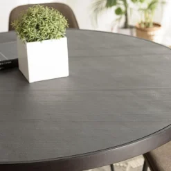 Table à manger plateau noir et effet pierre BASILE