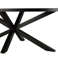 Table à manger plateau ovale noire effet pierre BASILE