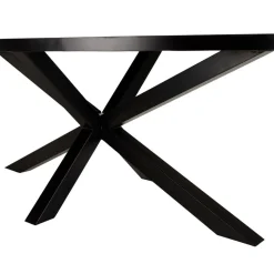 Table à manger plateau ovale effet pierre motifs dorés BASILE