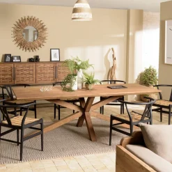 Table à manger rectangulaire 240x100cm en bois teck recyclé