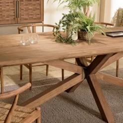 Table à manger rectangulaire 240x100cm en bois teck recyclé