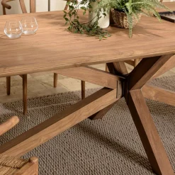 Table à manger rectangulaire 240x100cm en bois teck recyclé