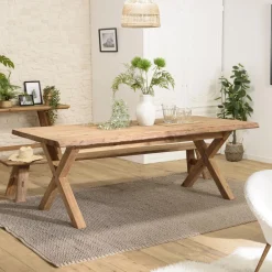 Table à manger rectangulaire bois Pin recyclé.
