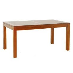 Table à manger rectangule avec rallonge 160x200 cm en bois mindi
