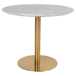 Table à Manger Ronde en Acier Imitation Marbre COUCI
