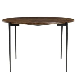 Table à manger ronde en bois et pieds métal KIARA